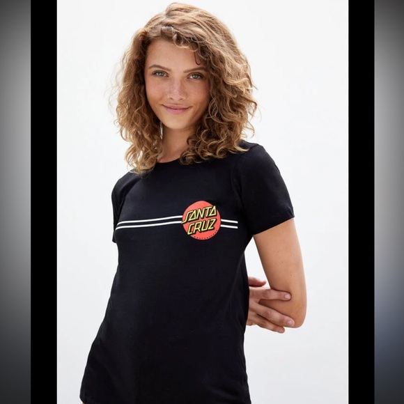 Y2K Santa Cruz logo skateboards black double sided shirt size Small - Picture 1 of 6